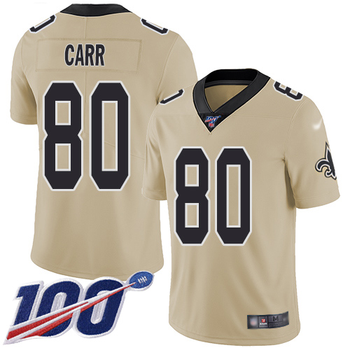 Men New Orleans Saints Limited Gold Austin Carr Jersey NFL Football 80 100th Season Inverted Legend Jersey